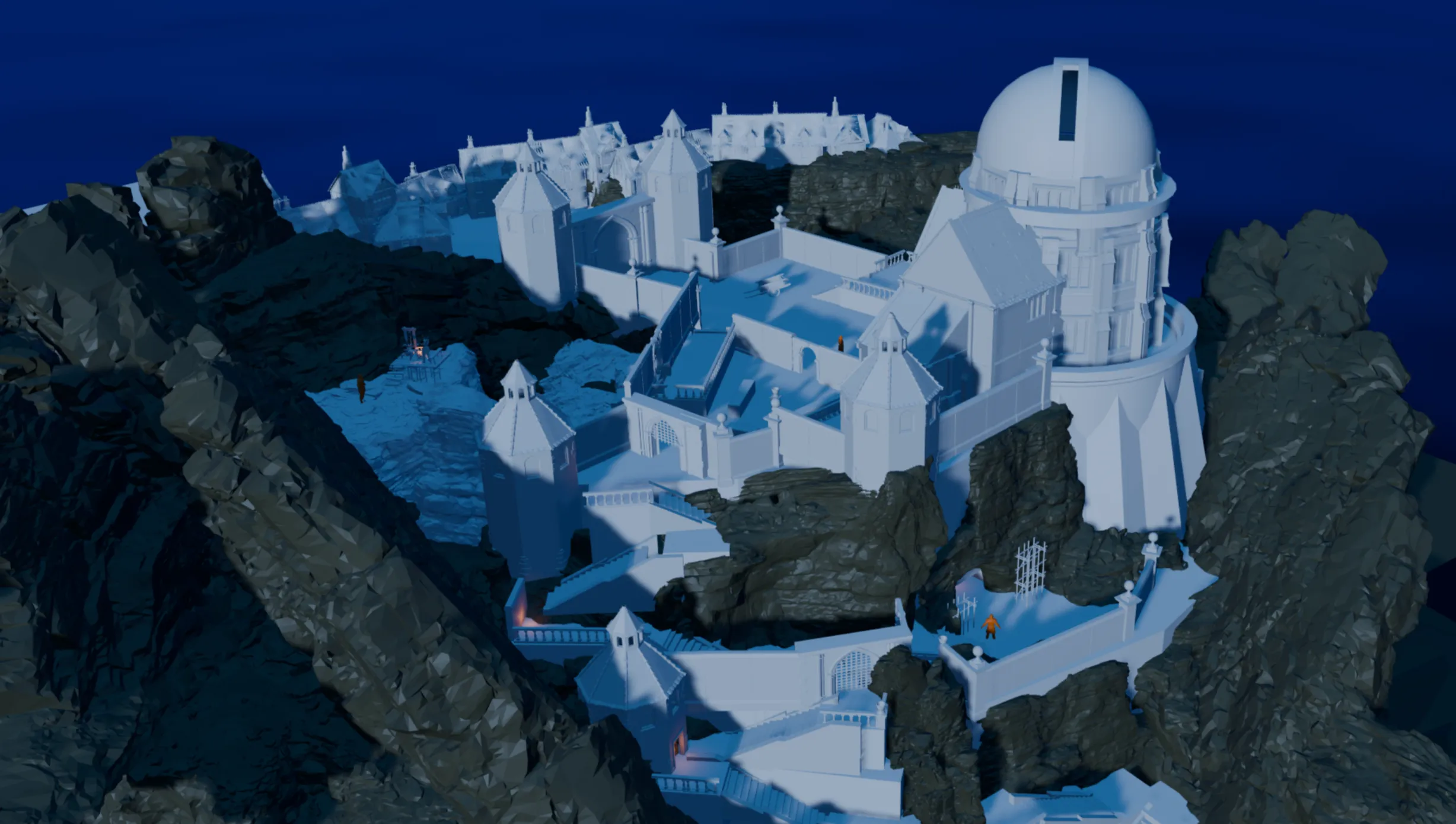 Observatory cliff geometry blockout