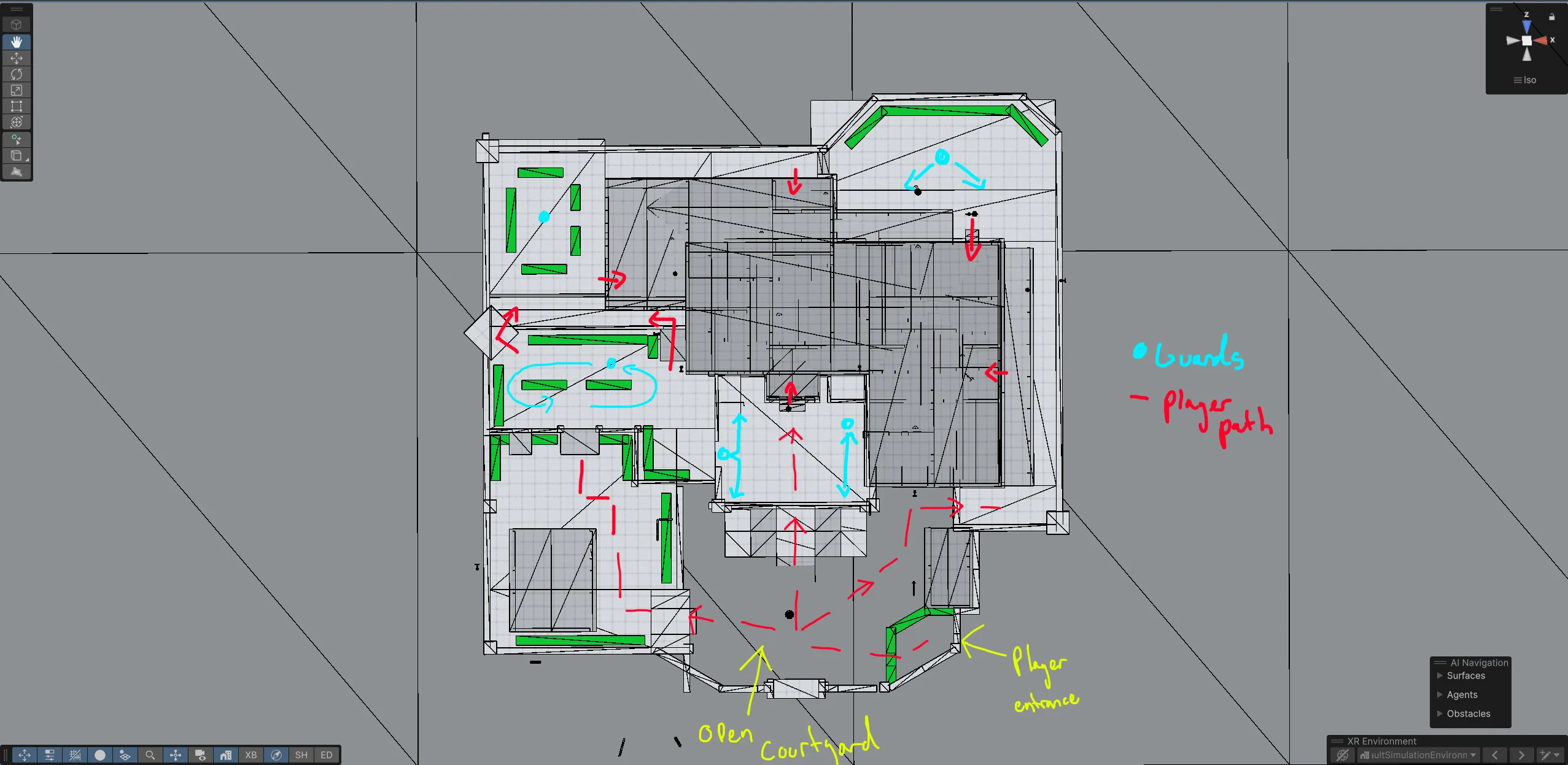 Ravencroft Manor blockout mapping