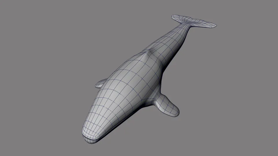 Whale character model for Extinction Crabellion