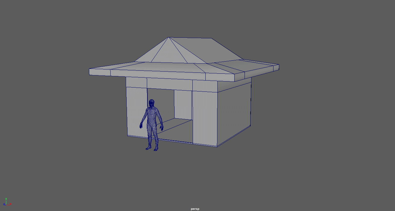 Animated blockout flythrough of the level